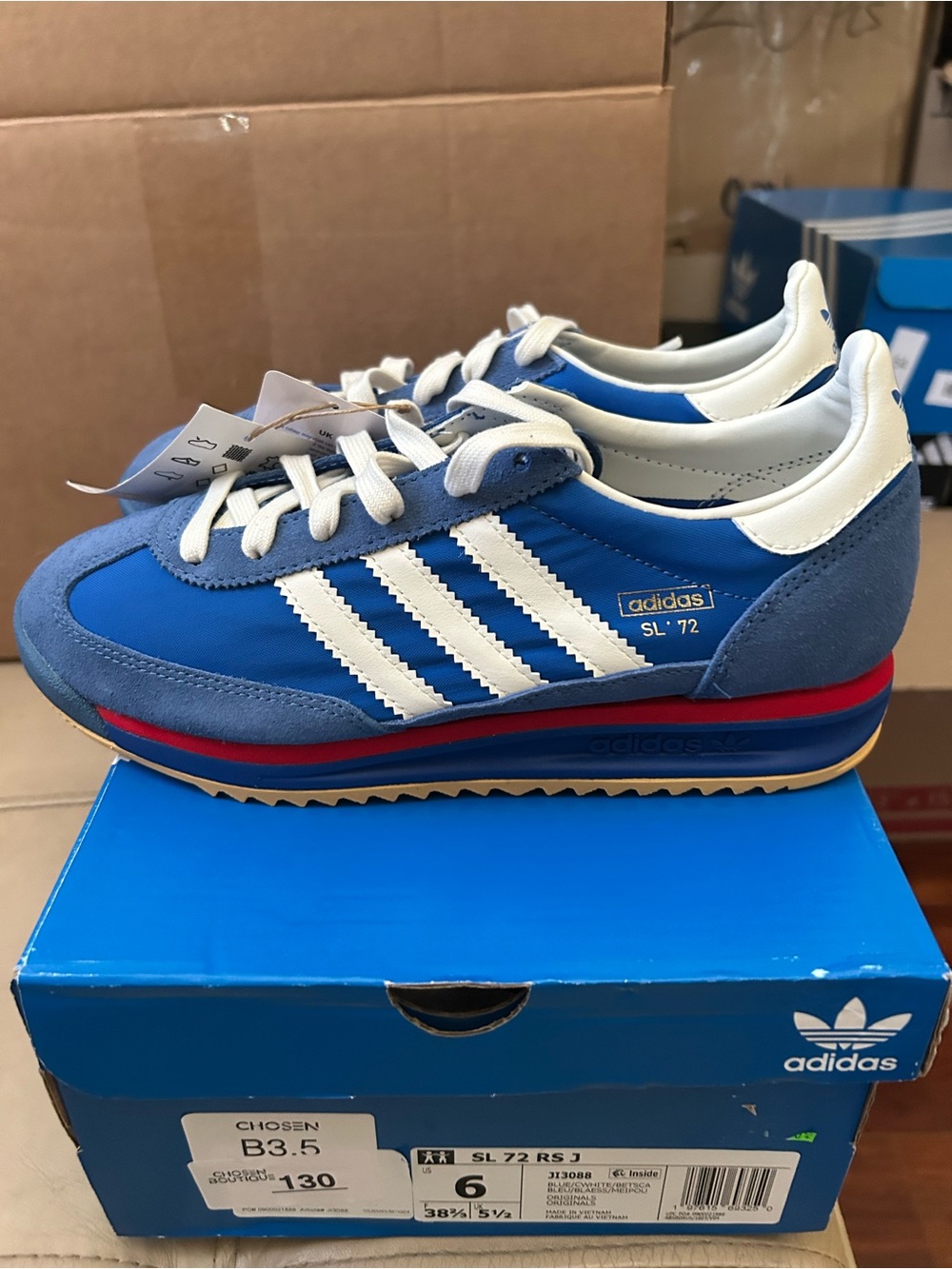 adidas SL '72 Blue White with Red Accent Retro Runner